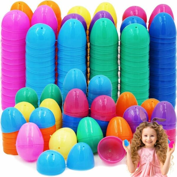 Company Fillable Easter Eggs with Hinge Bulk Colorful Bright Plastic Easter Eggs, Perfect for Easter Egg Hunt, Suprise Egg, Easter Hunt, 2.25" Assorted Colors