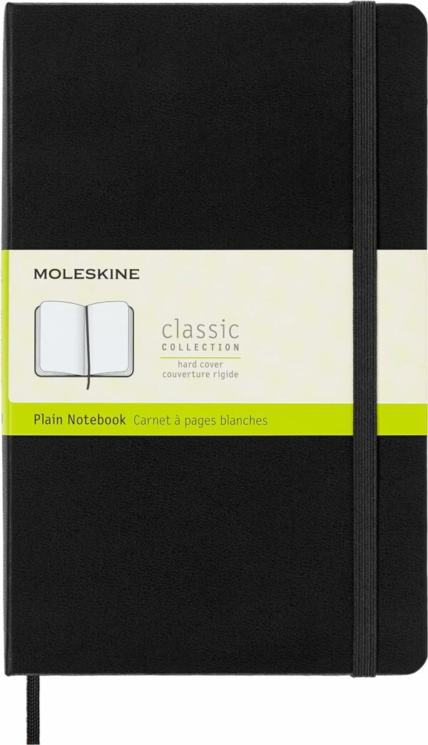 Classic Notebook, Hard Cover, Large (5" x 8.25") Plain/Blank