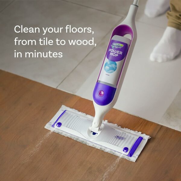 PowerMop Multi-Surface Mop Kit for Floor Cleaning, Fresh Scent, Mopping Kit Includes PowerMop, 2 Mopping Pad Refills, 1 Floor Cleaning Solution with Fresh Scent and 2 Batteries - Image 2