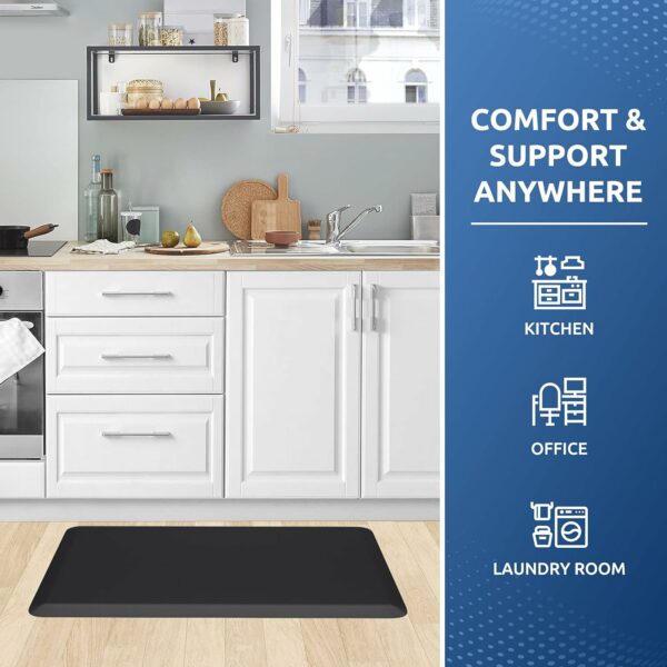 Kitchen Mat Cushioned Anti Fatigue Rug 17.3"x28" Waterproof, Non Slip, Standing and Comfort Desk/Floor Mats for House Sink Office - Image 2