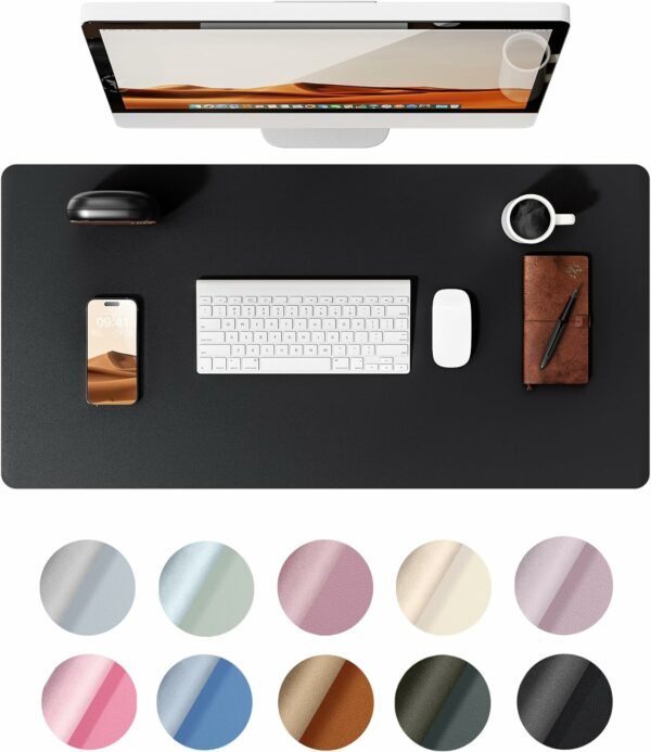 Desk Pad Protector, Office Desk Mat, Large Mouse Pad, Non-Slip PU Leather Desk Blotter, Laptop Desk Pad, Waterproof Desk Writing Pad for Office and Home