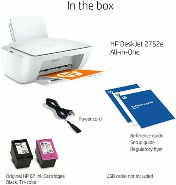 DeskJet 2755e Wireless Color inkjet-printer, Print, scan, copy, Easy setup, Mobile printing, Best-for home, Instant Ink with white - Image 2