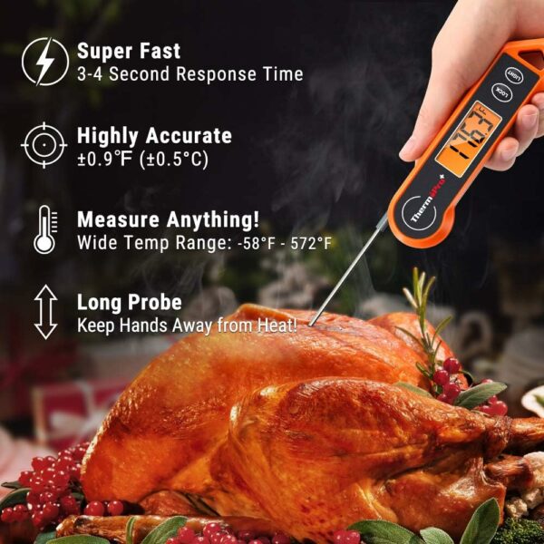 Digital Meat Thermometer for Cooking with Ambidextrous Backlit and Motion Sensing Kitchen Cooking Food Thermometer - Image 7