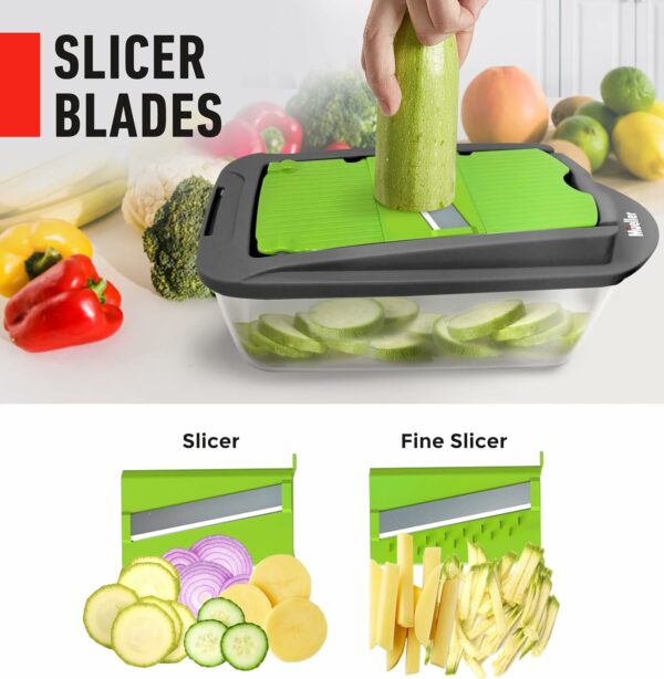 Blade Vegetable Chopper, Onion Mincer, Cutter, Dicer, Egg Slicer with Container - Image 3