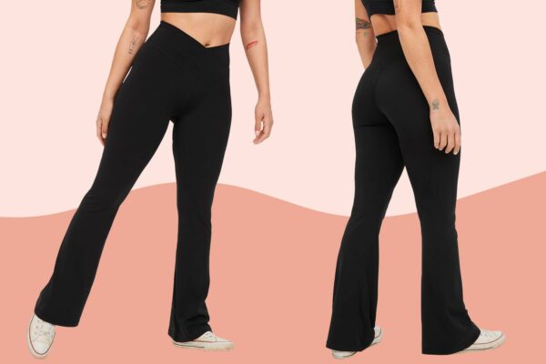 Flare Leggings, Crossover Yoga Pants with Tummy Control, High-Waisted and Wide Leg - Image 2