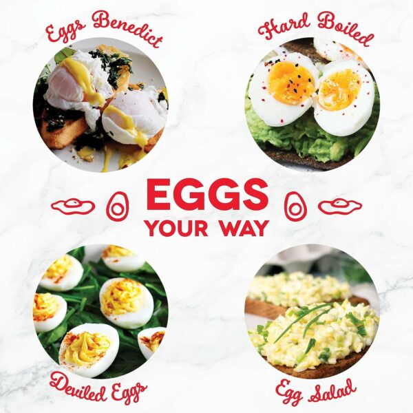 Rapid Egg Cooker: 6 Egg Capacity Electric Egg Cooker for Hard Boiled Eggs, Poached Eggs, Scrambled Eggs, or Omelets with Auto Shut Off Feature - Image 4