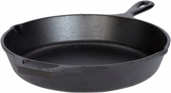 Cast Iron Pre-Seasoned Skillet – Signature Teardrop Handle - Use in the Oven, on the Stove, on the Grill, or Over a Campfire - Image 4