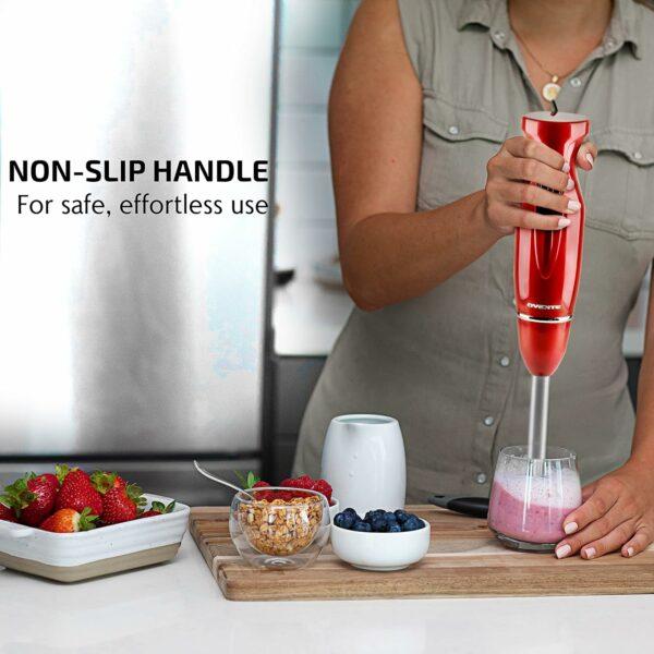 Electric Immersion Hand Blender 300 Watt 2 Mixing Speed with Stainless Steel Blades, Powerful Portable Easy Control Grip Stick Mixer Perfect for Smoothies, Puree Baby Food & Soup