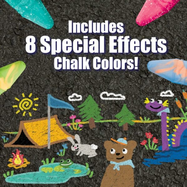 Washable Chalk Collection (64ct), Bulk Sidewalk Chalk, Outdoor Chalk for Kids, Anti-Roll Sticks, Nontoxic, 4+ - Image 5