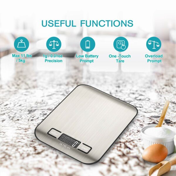 Food Scale, Digital Kitchen Scale Weight Grams and Ounces for Baking Cooking and Meal Prep, 6 Units with Tare Function - Image 5