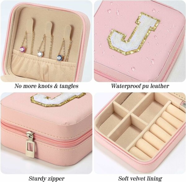 Graduation Gifts for Women Girls - Trendy Travel Jewelry Case, Personalized Gifts - Pink Travel Jewelry Box | Birthday Gifts for Women Mothers Day Gifts for Women | Travel Jewelry Case - Image 4