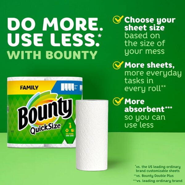 Quick-Size Paper Towels, White, 12 Family Rolls = 30 Regular Rolls - Image 6