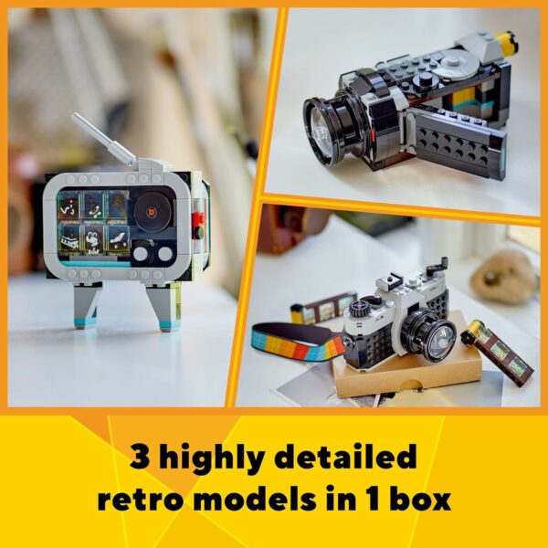 3 in 1 Retro Camera Toy, Transforms from Toy Camera to Retro Video Camera to Retro TV Set, Photography Gift for Boys and Girls Ages 8 Years Old and Up Who Enjoy Creative Play - Image 6