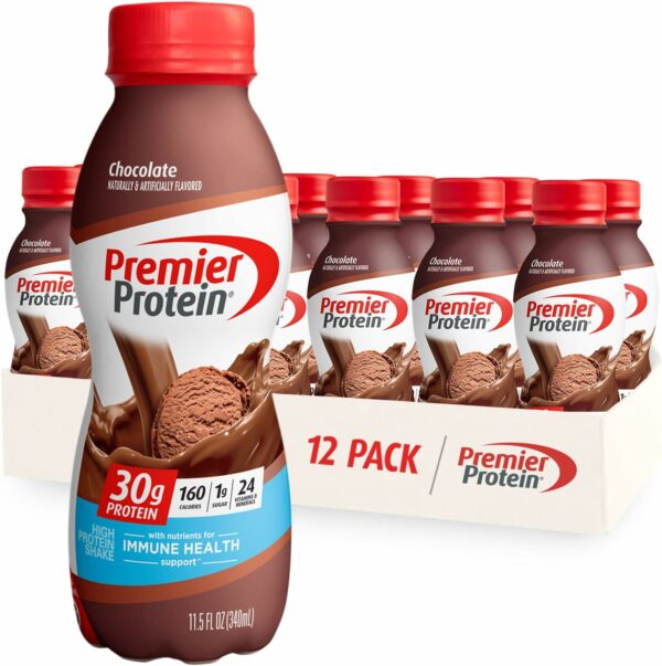 Protein Shake, Chocolate, 30g Protein 1g Sugar 24 Vitamins Minerals Nutrients to Support Immune Health