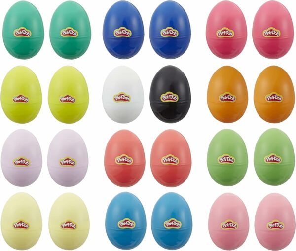 Eggs 24-Pack of Non-Toxic Modeling Compound, Party Favors, Kids Easter Basket Stuffers, Egg Fillers, Gifts, Pinata Toys, and More, Ages 2+