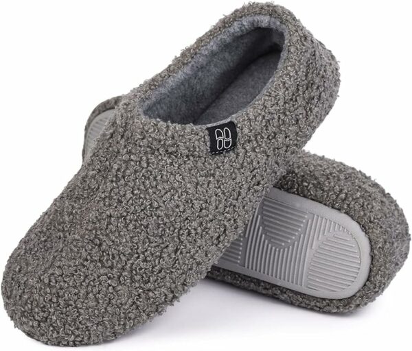 Women's Fuzzy Curly Fur Memory Foam Loafer Slippers with Polar Fleece Lining