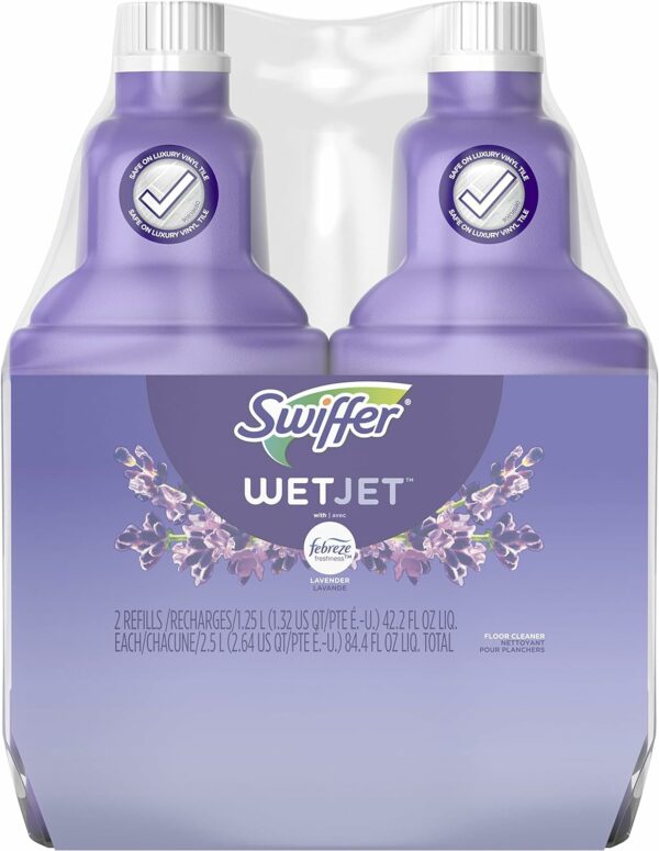 WetJet Multi-Purpose Floor Cleaner Solution with Febreze Refill, Lavender Scent, 1.25 Liter