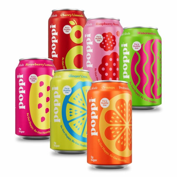 Sparkling Prebiotic Soda, Beverages w/Apple Cider Vinegar, Seltzer Water & Fruit Juice