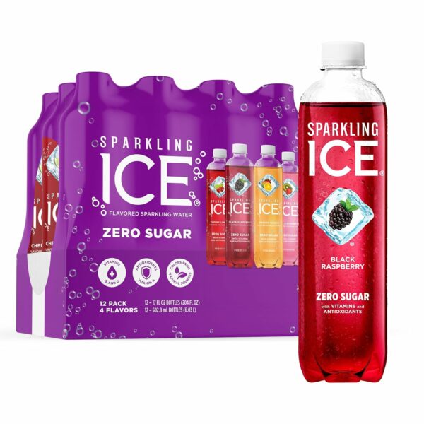 Flavored Water, Zero Sugar, with Vitamins and Antioxidants, 17 fl oz, 12 count (Black Raspberry, Cherry Limeade, Orange Mango, Kiwi Strawberry)