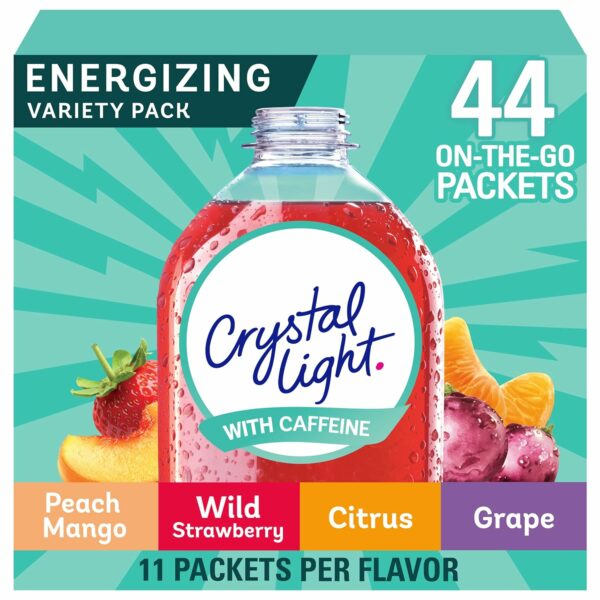 Light Energy Citrus, Grape, Peach Mango, & Wildy Strawberry Powdered Drink Mix Singles Variety Pack (44 ct. On-the-Go Individual Packets)