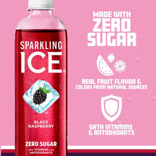 Black Raspberry Sparkling Water, Zero Sugar Flavored Water, with Vitamins and Antioxidants, Low Calorie Beverage, 17 fl oz Bottles - Image 4