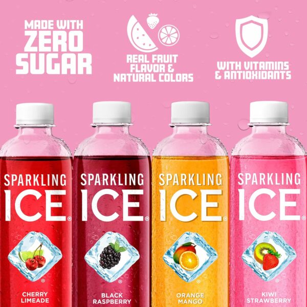 Flavored Water, Zero Sugar, with Vitamins and Antioxidants, 17 fl oz, 12 count (Black Raspberry, Cherry Limeade, Orange Mango, Kiwi Strawberry) - Image 4