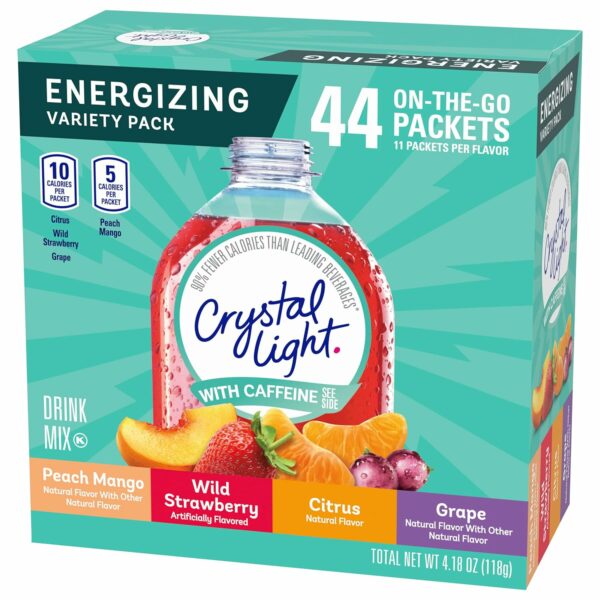 Light Energy Citrus, Grape, Peach Mango, & Wildy Strawberry Powdered Drink Mix Singles Variety Pack (44 ct. On-the-Go Individual Packets) - Image 4