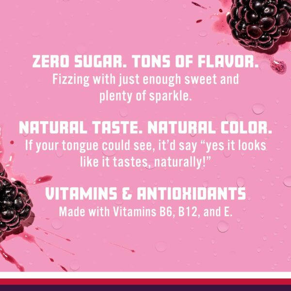 Black Raspberry Sparkling Water, Zero Sugar Flavored Water, with Vitamins and Antioxidants, Low Calorie Beverage, 17 fl oz Bottles - Image 5