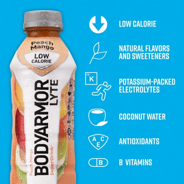 Drink Low-Calorie Sports Beverage, Peach Mango, Coconut Water Hydration, Natural Flavors With Vitamins, Potassium-Packed Electrolytes, Perfect For Athletes - Image 5