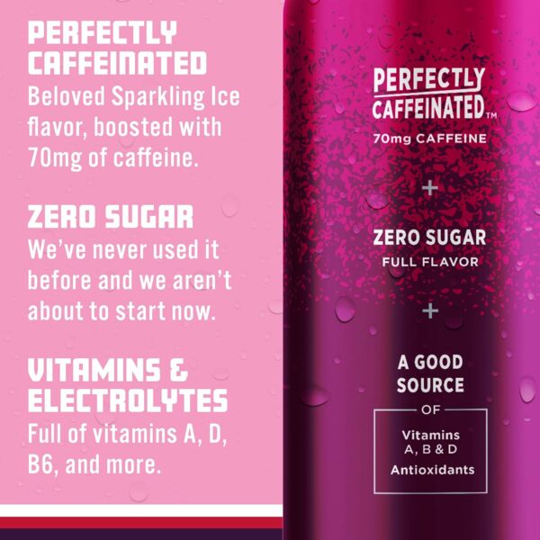 Caffeine Black Raspberry Sparkling Water, with Antioxidants and Vitamins, Zero Sugar - Image 5