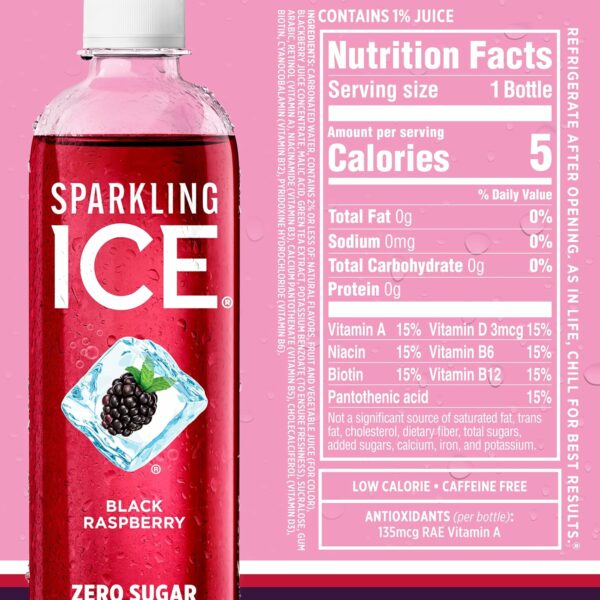 Flavored Water, Zero Sugar, with Vitamins and Antioxidants, 17 fl oz, 12 count (Black Raspberry, Cherry Limeade, Orange Mango, Kiwi Strawberry) - Image 6