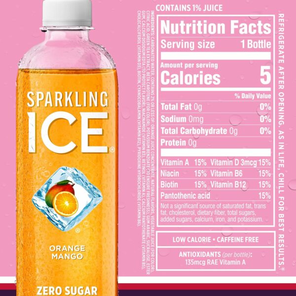 Flavored Water, Zero Sugar, with Vitamins and Antioxidants, 17 fl oz, 12 count (Black Raspberry, Cherry Limeade, Orange Mango, Kiwi Strawberry) - Image 7