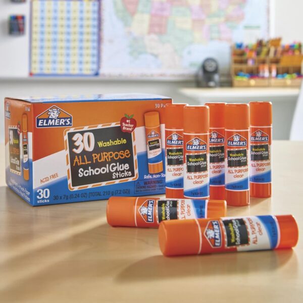 Elmer's All Purpose School Glue Sticks, Washable, 7 Grams, 30 Count - Image 5