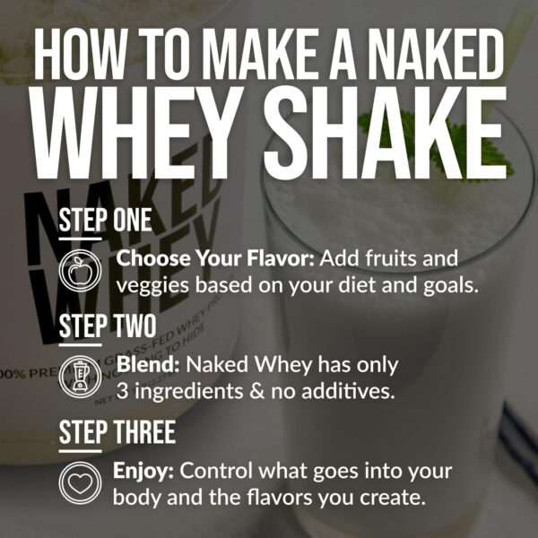 Naked Whey 1LB - All Natural Grass Fed Whey Protein Powder, Organic Chocolate, and Coconut Sugar - No GMO, No Soy, and Gluten Free, Aid Growth and Recovery - 12 Servings - Image 7